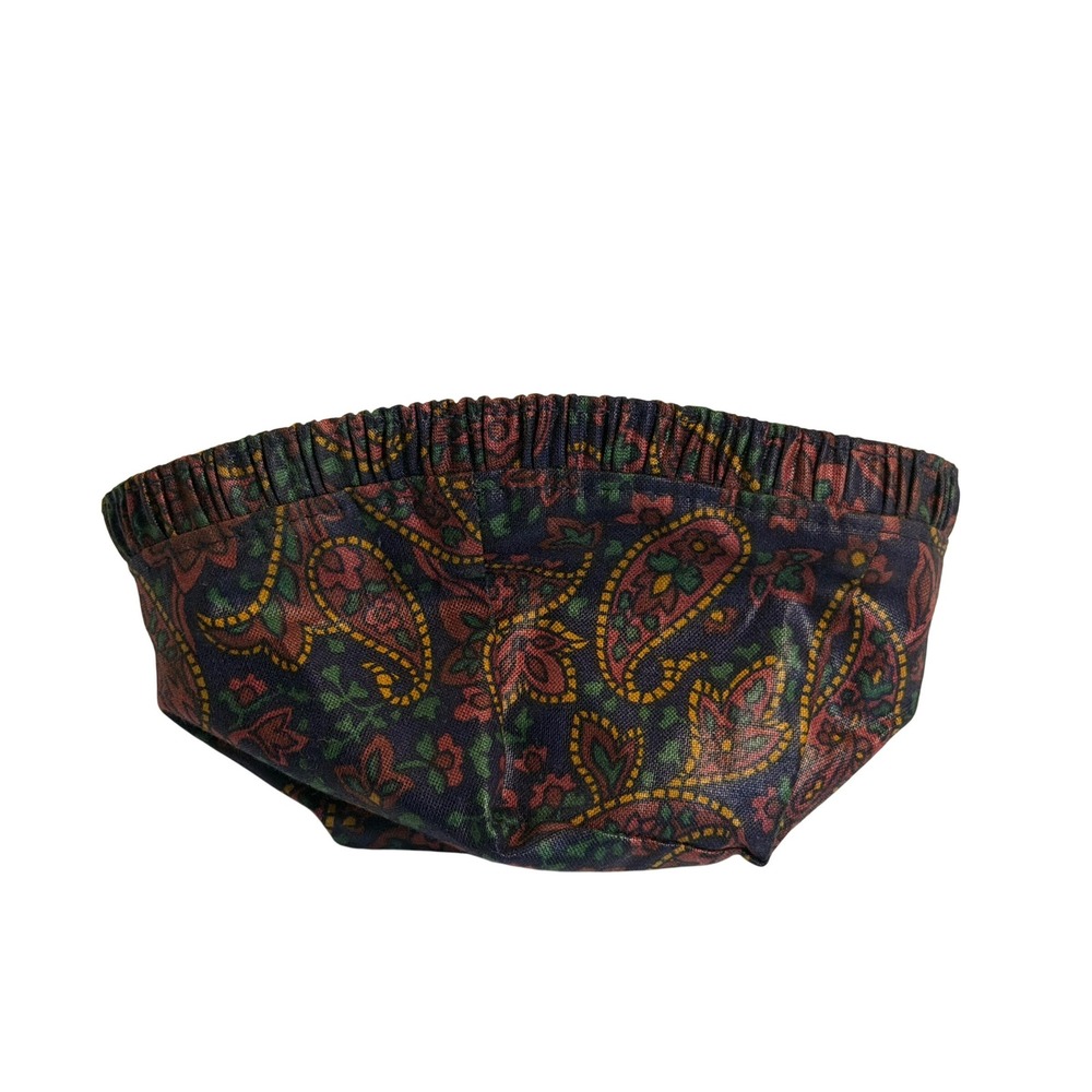 VTG Longaberger Basket Liner Navy Blue Paisley Floral Fabric Cover Accessory NEW